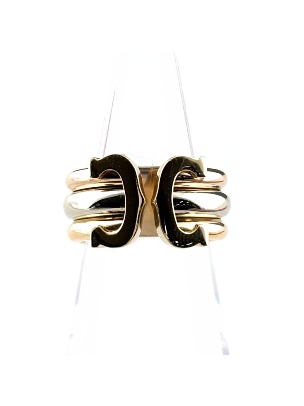 Cartier 2C Ring YG Yellow Gold PG Pink WG White Trinity
